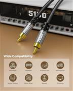 FEDUS Subwoofer Cable, Double Shielded RCA To RCA Audio Cable 1.5M