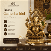 Brass Ganesha Idol – Handcrafted Elegance for Your Home