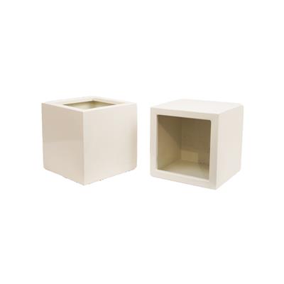 Abono White Planter- Square Shape, Pack of 2