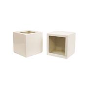 Abono White Planter- Square Shape, Pack of 2