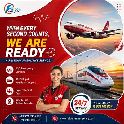 Falcon Emergency Low Cost Train Ambulance in Patna- Reliable Patient Movement
