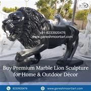 Buy Premium Marble Lion Sculpture for Home & Outdoor Décor