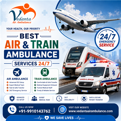 Choose Vedanta Air Ambulance Service in Guwahati with Medical Assistance