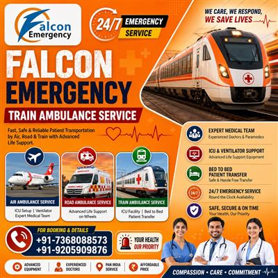 Falcon Emergency Hi Tech Train Ambulance in Ranchi- Medical Support at Every Ste