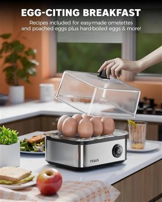 FEDUS EGGLINE Automatic 8 Egg Boiler Steamer
