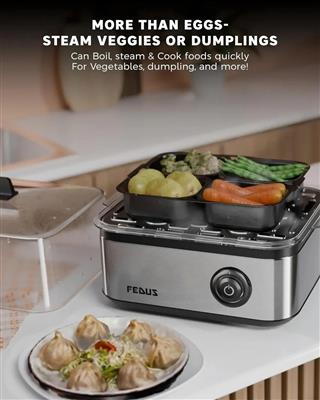 FEDUS EGGLINE Automatic 8 Egg Boiler Steamer