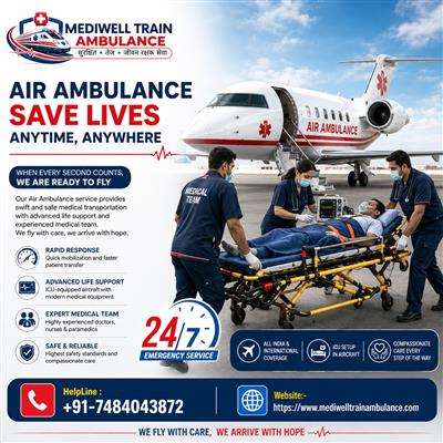 The Air Ambulance Is Ready With The Mediwell Air Ambulance Services In Delhi