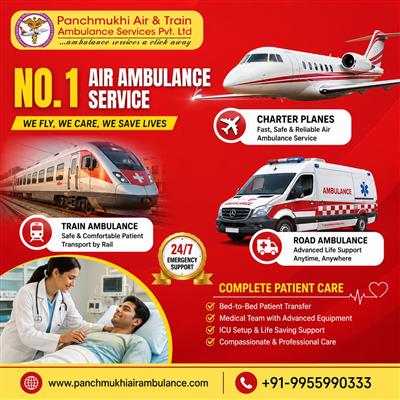 Panchmukhi ICU Air Ambulance in Hyderabad- Choose for Comfortable Transfers