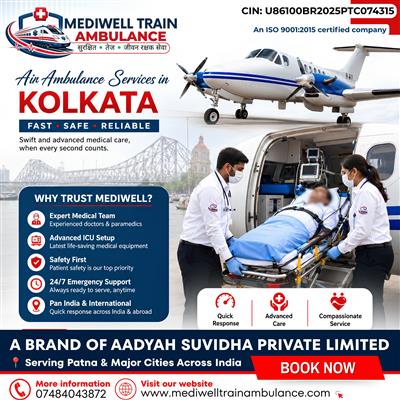 Mediwell Air Ambulance Services In Kolkata For Changing The Hospital