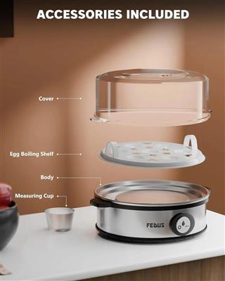 FEDUS EGGLINE Automatic 7 Egg Boiler Steamer