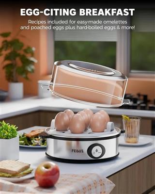 FEDUS EGGLINE Automatic 7 Egg Boiler Steamer