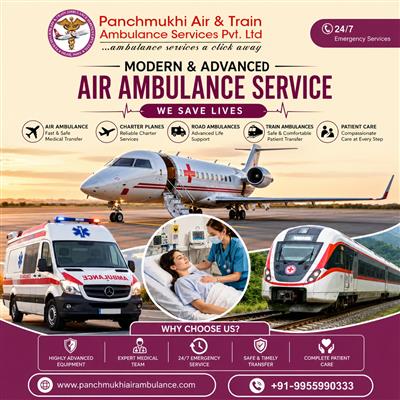 Book a Life-Saving Medical Air and Train Ambulance from Panchmukhi to Hyderabad