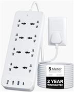 FEDUS 8 Sockets Surge Protector with USB-A & USB-C Ports 5M