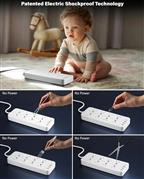 FEDUS 8 Sockets Surge Protector with USB-A & USB-C Ports 5M