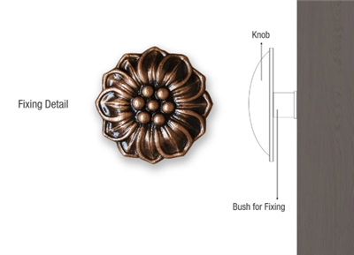 Handcrafted Copper Door Knob with Antique Finish for Furniture