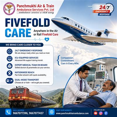 Panchmukhi Hi Tech Train Ambulance in Patna- Reliable Care in Motion