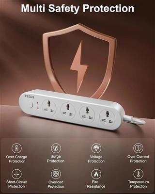FEDUS 4 Universal Sockets with Individual Switch 2M
