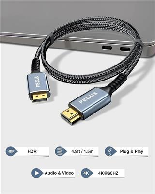FEDUS Displayport To Hdmi Cable Converter 1.5M