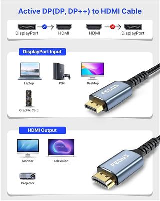 FEDUS Displayport To Hdmi Cable Converter 1.5M