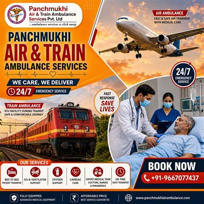 Panchmukhi ICU Train Ambulance from Patna - Comfort Meets Critical Care