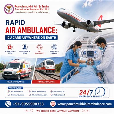 Panchmukhi ICU Air Ambulance Services in Ernakulam- Assurance of On Time Retriev