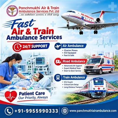 Choose Panchmukhi Air Ambulance Services with Bed-to-Bed Transfer in Kolkata