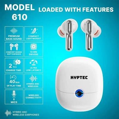 Kyptec LifeStyle® 610 TWS Earbuds for Clear Calls, Hybrid ANC & Immersive Everyd