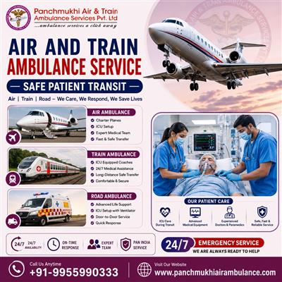 Choose Panchmukhi Air and Train Ambulance Service in Ranchi | Latest Medical Set