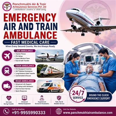 Book Panchmukhi Air and Train Ambulance Service in Kolkata | Emergency ICU Setup