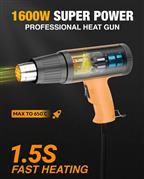 FEDUS Heat Gun Temperature Machine 1600W 5 Nozzles Included