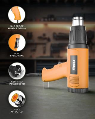 FEDUS Heat Gun Temperature Machine 1600W 5 Nozzles Included