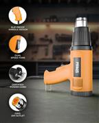 FEDUS Heat Gun Temperature Machine 1600W 5 Nozzles Included