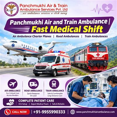Panchmukhi ICU Air Ambulance from Thiruvananthapuram- Direct Access to Advanced