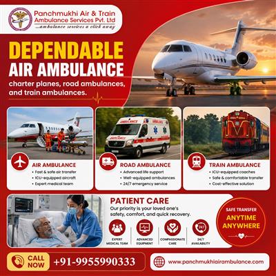 Panchmukhi Emergency Air Ambulance in Patna- Emergency Medical Transport Arrange