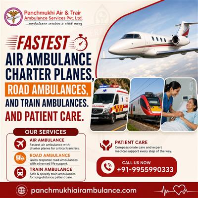 Panchmukhi Air Ambulance from Delhi - Advanced Life Supported Ambulances
