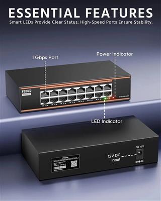 FEDUS 16 Port Gigabit Ethernet Network Switch