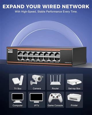 FEDUS 16 Port Gigabit Ethernet Network Switch