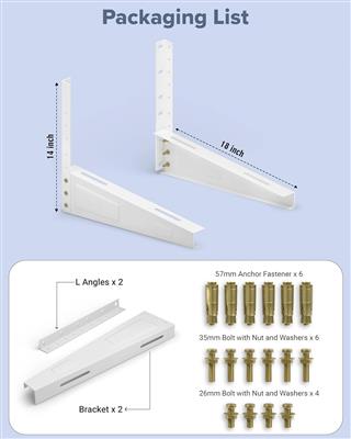 FEDUS 16inches Heavy Duty Air Conditioner Outdoor AC Stand