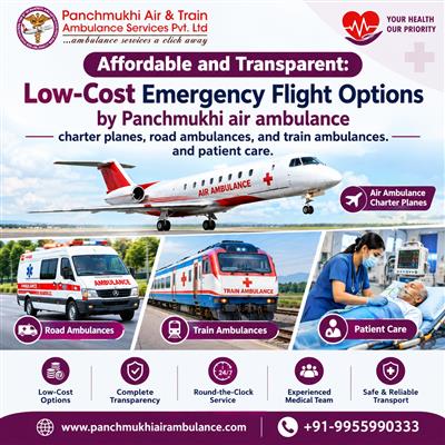 Panchmukhi Air Ambulance in Ernakulam - Critical Care Relocation Arranged Smoot