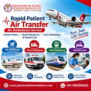 Panchmukhi ICU Air Ambulance from Kolkata- medically fitted and well sanitized