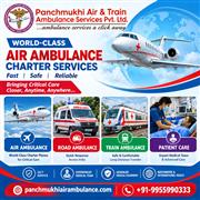 Panchmukhi ICU Air Ambulance in Varanasi- Critical Care Transfer with Oxygen Sup