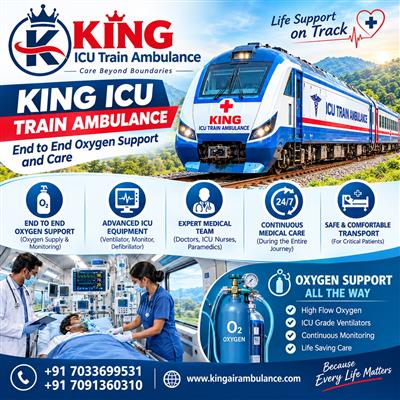King ICU Train Ambulance in Indore- Book Ambulance for Safe Medical Transport