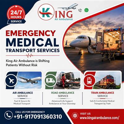 King Low Cost Train Ambulance in Jabalpur- hire for Interstate Patient Transfer