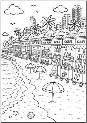 Celebrate Mumbai Colouring Book | 15 A4 Sheets | Themed Images