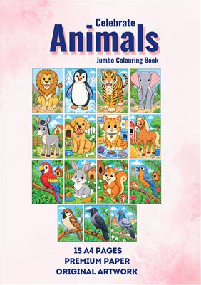 Celebrate Animals Colouring Book | 15 A4 Sheets | Themed Images