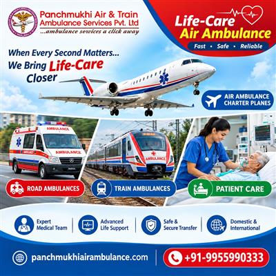 Panchmukhi Hi Tech Air Ambulance in Patna- Safe Medical Journey expected