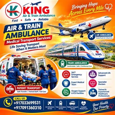 King Train Ambulance in Jamshedpur- for Patients Requiring Specialized Treatment