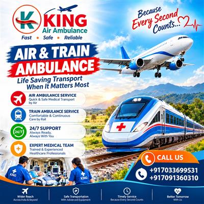 King ICU Train Ambulance in Nagpur- 24/7 transfer support for Patients