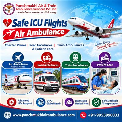 Panchmukhi ICU Air Ambulance from Mumbai- travel with minimal discomfort and cha