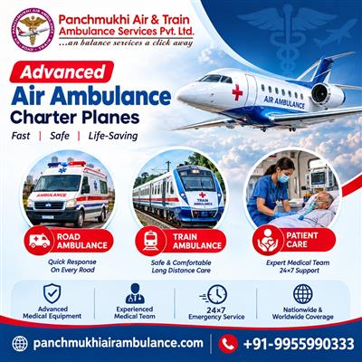 Panchmukhi Emergency Air Ambulance in Chennai- receive definitive transfer